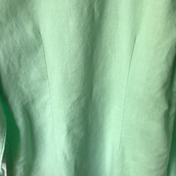 Mint Green Linen Blend Button Down Large - Picture 8 of 9